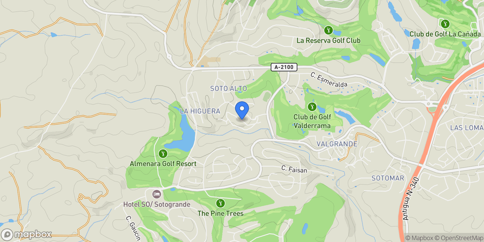 Map showing Urbanizacion Sotogolf, 11310, Sotogrande, Cadiz, Sotogrande, Sotogrande, San Roque, Andalusia.