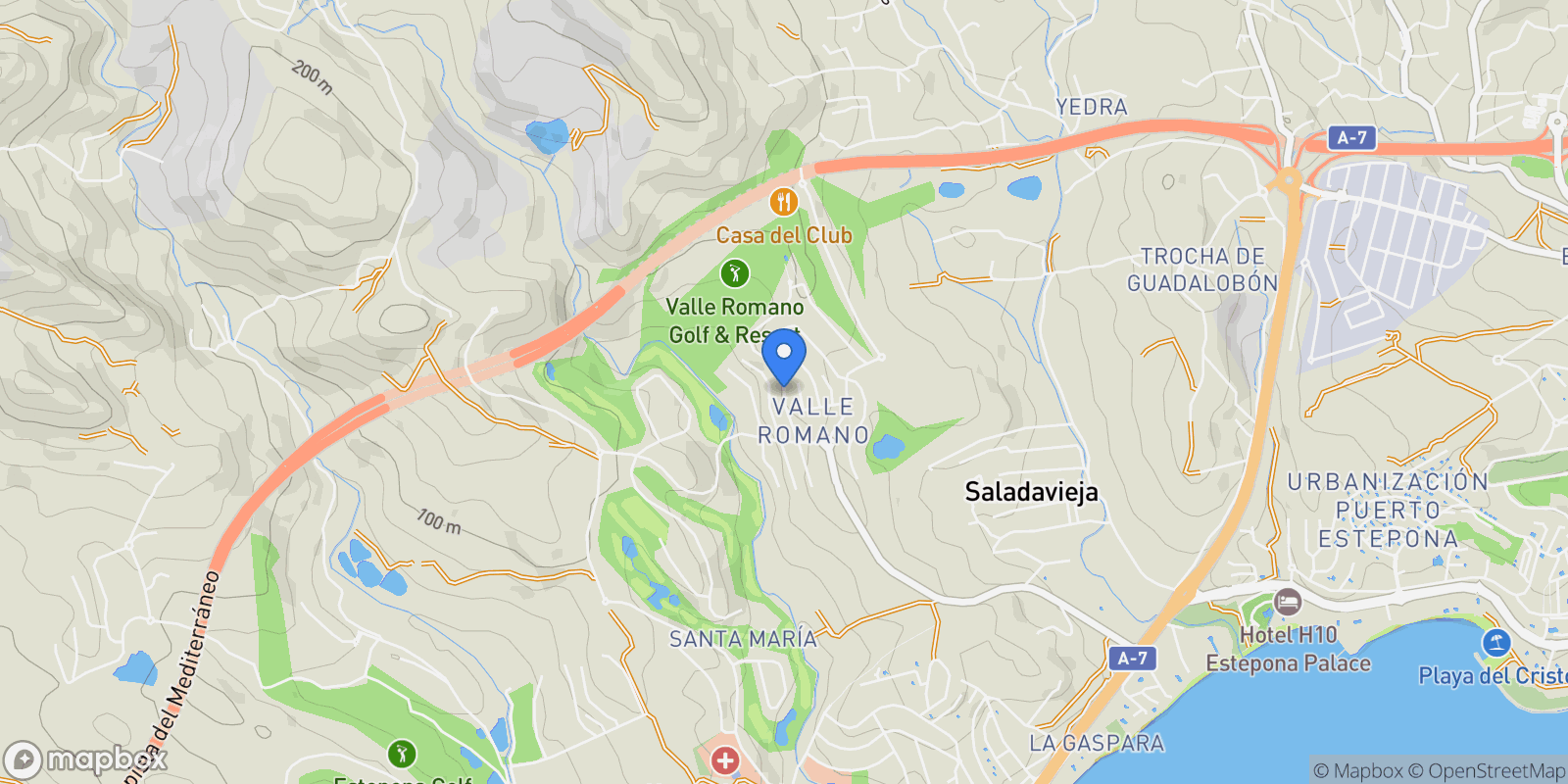 Map showing Calle Nicaragua, 29693, Estepona, Malaga, Estepona, Estepona, Andalusia, Spain.