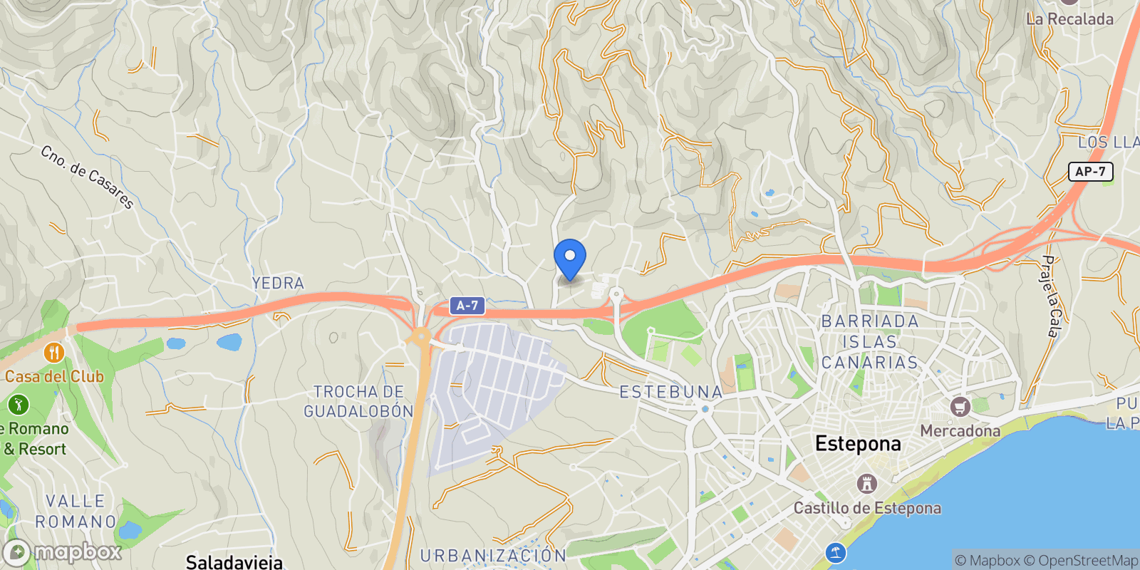 Map showing Diseminado Pantoja, 29680, Estepona, Malaga, Estepona, Estepona, Andalusia, Spain.