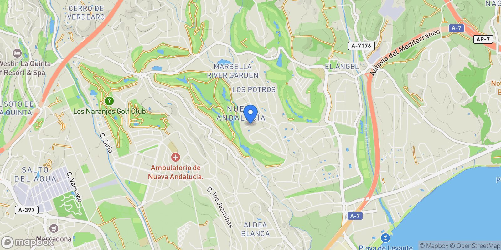 Map showing Calle Bruselas 32-D, 29660, Marbella, Malaga, Marbella, Nueva Andalucia, Marbella, Spain.