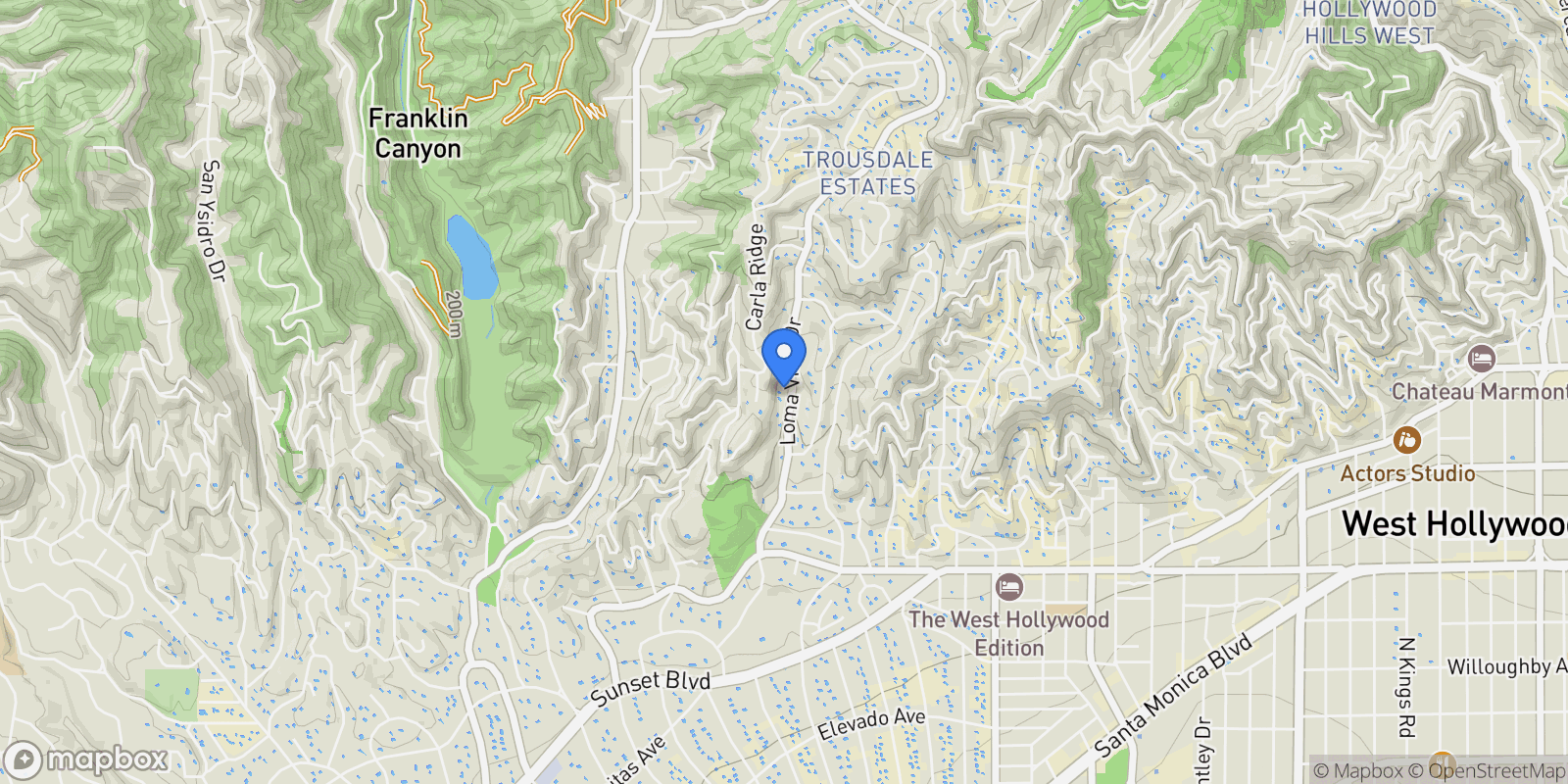 Map showing 1061 Loma Vista Dr, Beverly Hills, CA 90210, Beverly Hills, California, United States.