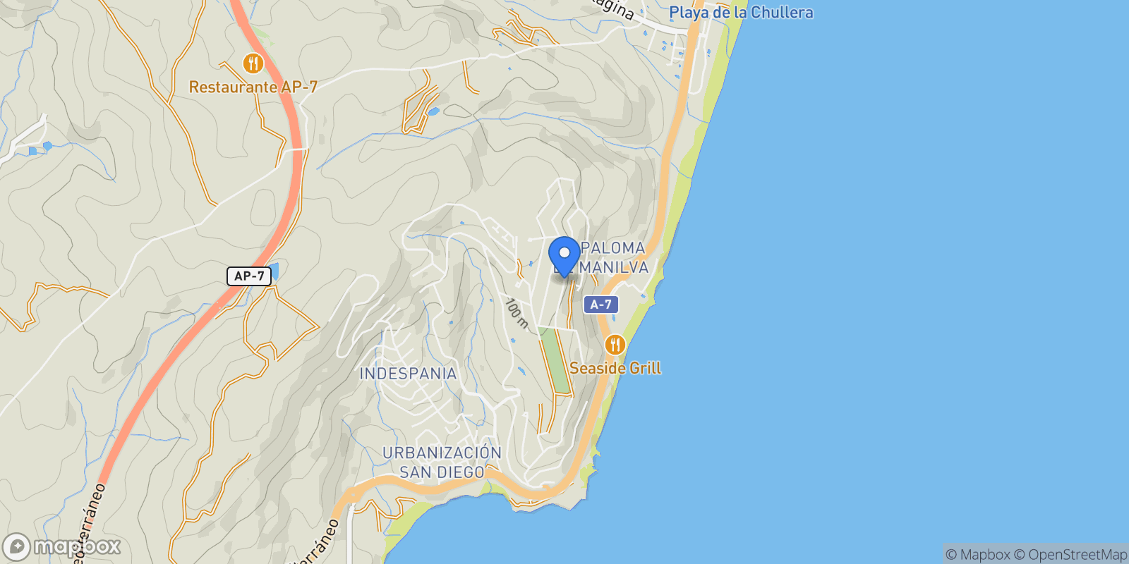 Map showing Calle Tubalitas, 29691, Manilva, Malaga, Manilva, Manilva, Andalusia, Spain.