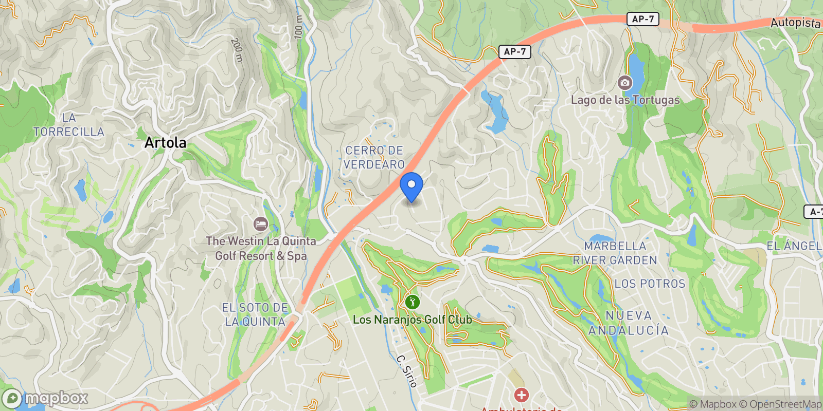 Map showing Calle Haza del Conde, 29660, Marbella, Malaga, Marbella, Nueva Andalucia, Marbella, Spain.