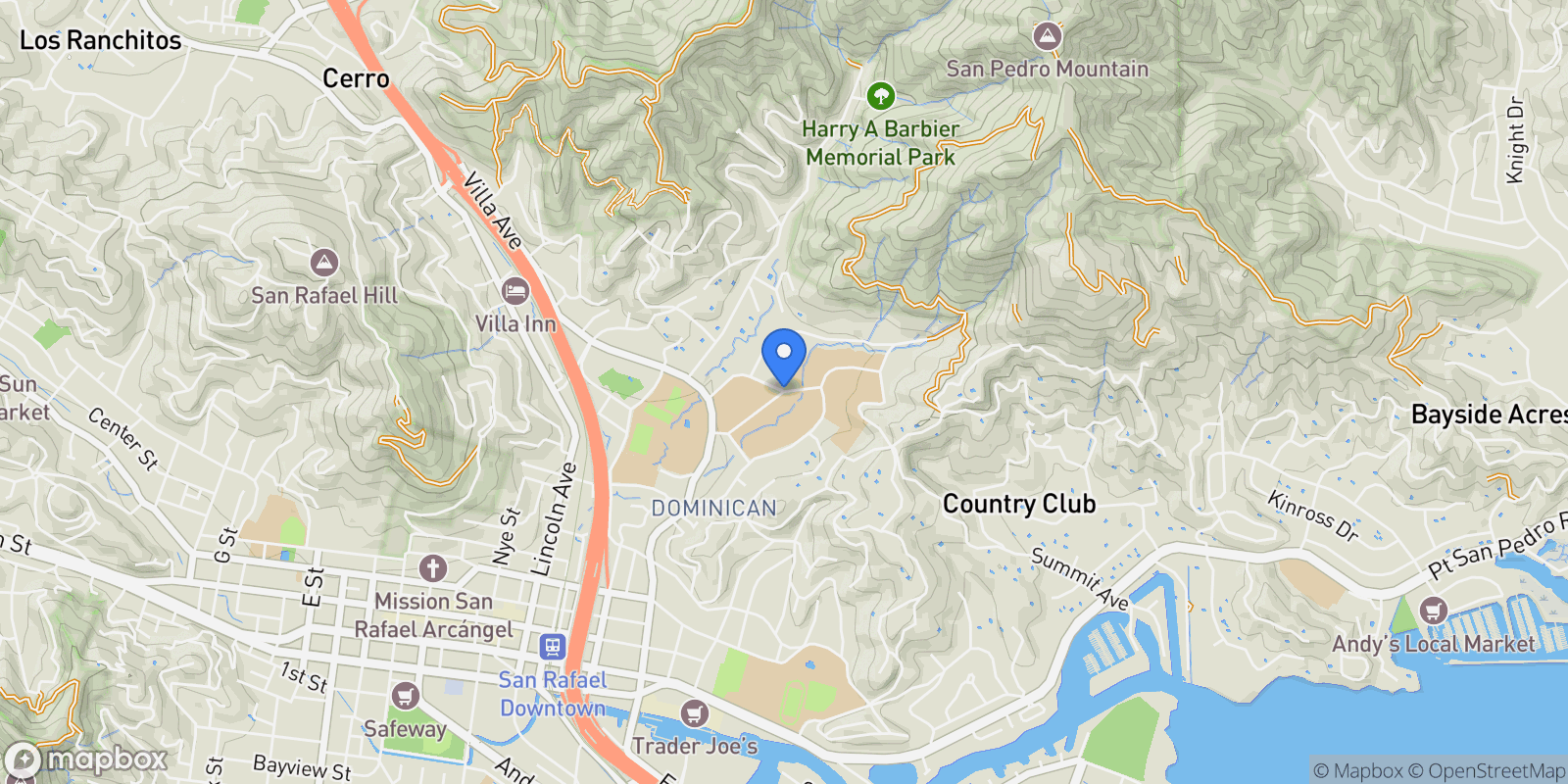 Map showing 226 Magnolia Avenue , San Rafael, CA 94901, San Rafael, California, United States.