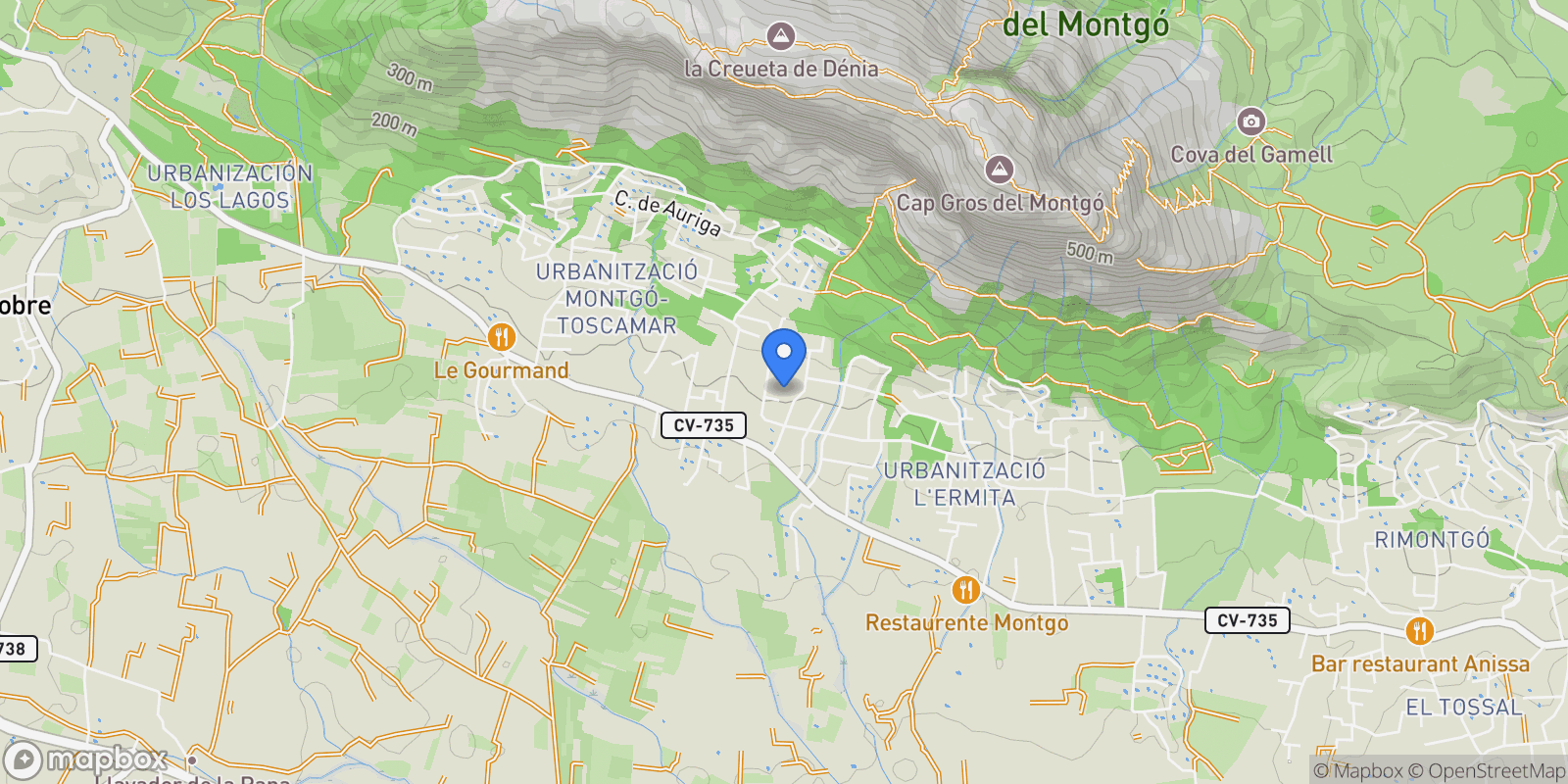 Map showing JAVEA, Alicante, Xabia / Javea, Valencian Community, Spain.