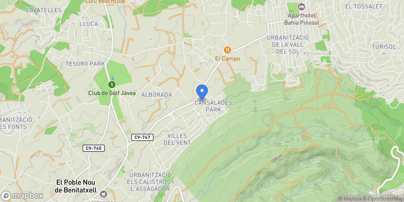 Map showing JAVEA, Alicante, Xabia / Javea, Valencian Community, Spain.