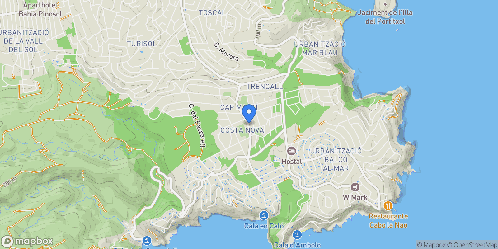 Map showing JAVEA, Alicante, Xabia / Javea, Valencian Community, Spain.