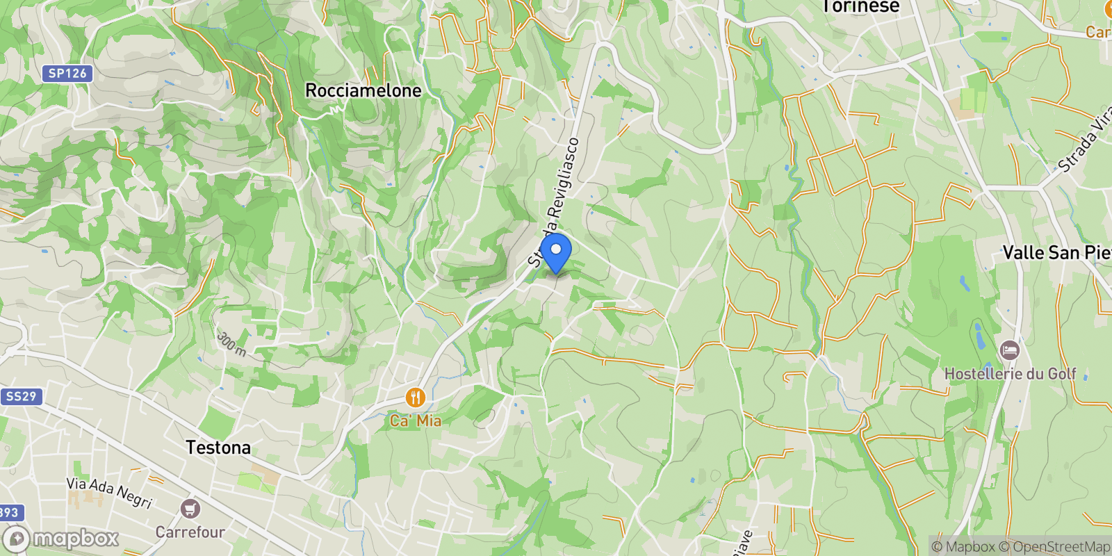 Map showing Strada Revigliasco, Revigliasco, Piedmont, Italy.