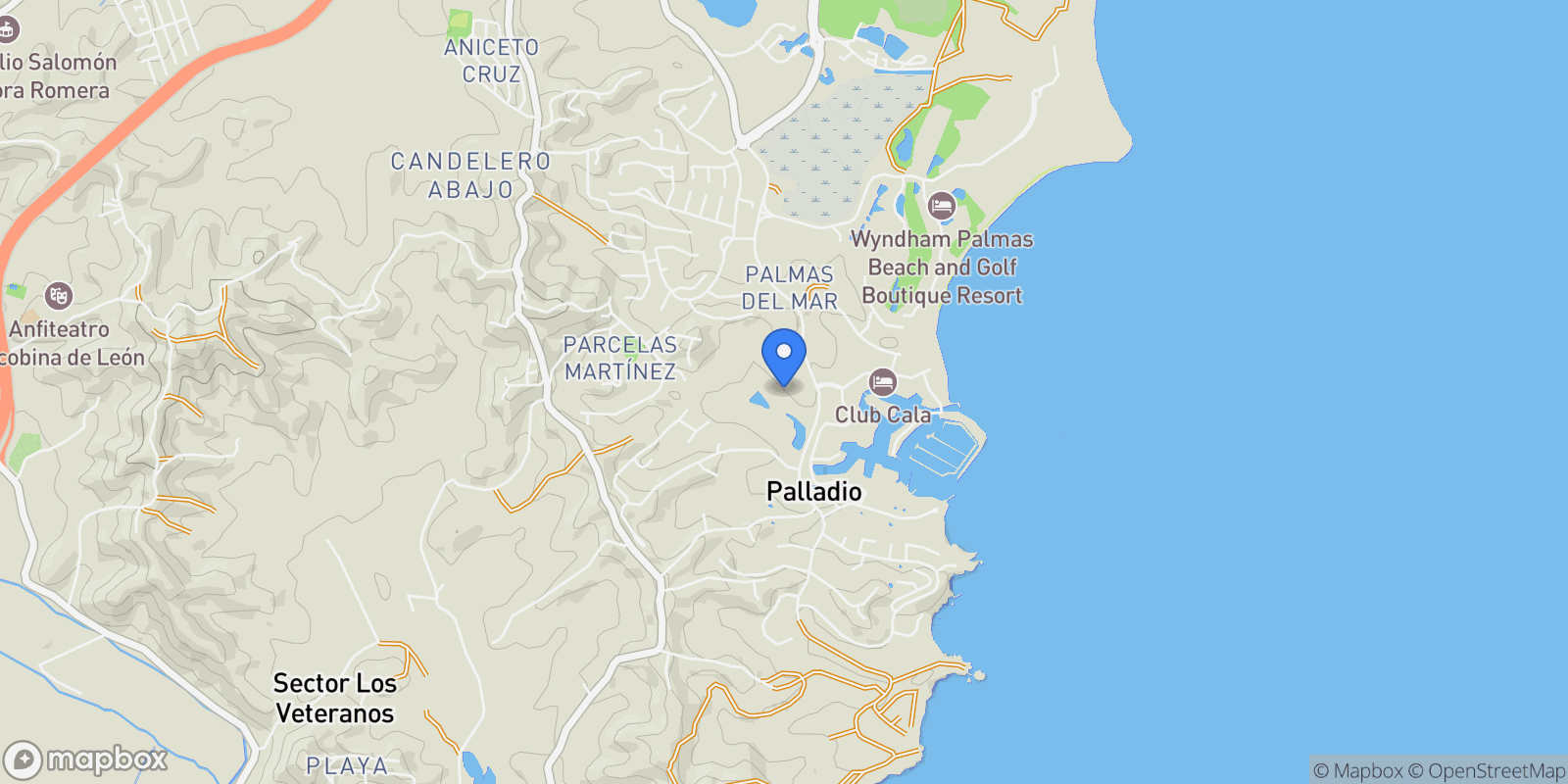 Map showing Harbour View, Palmas del Mar, Humacao, Puerto Rico.