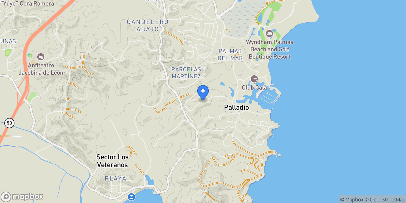 Map showing 23 Harbour Lights Drive, Palmas del Mar, Humacao, Puerto Rico.