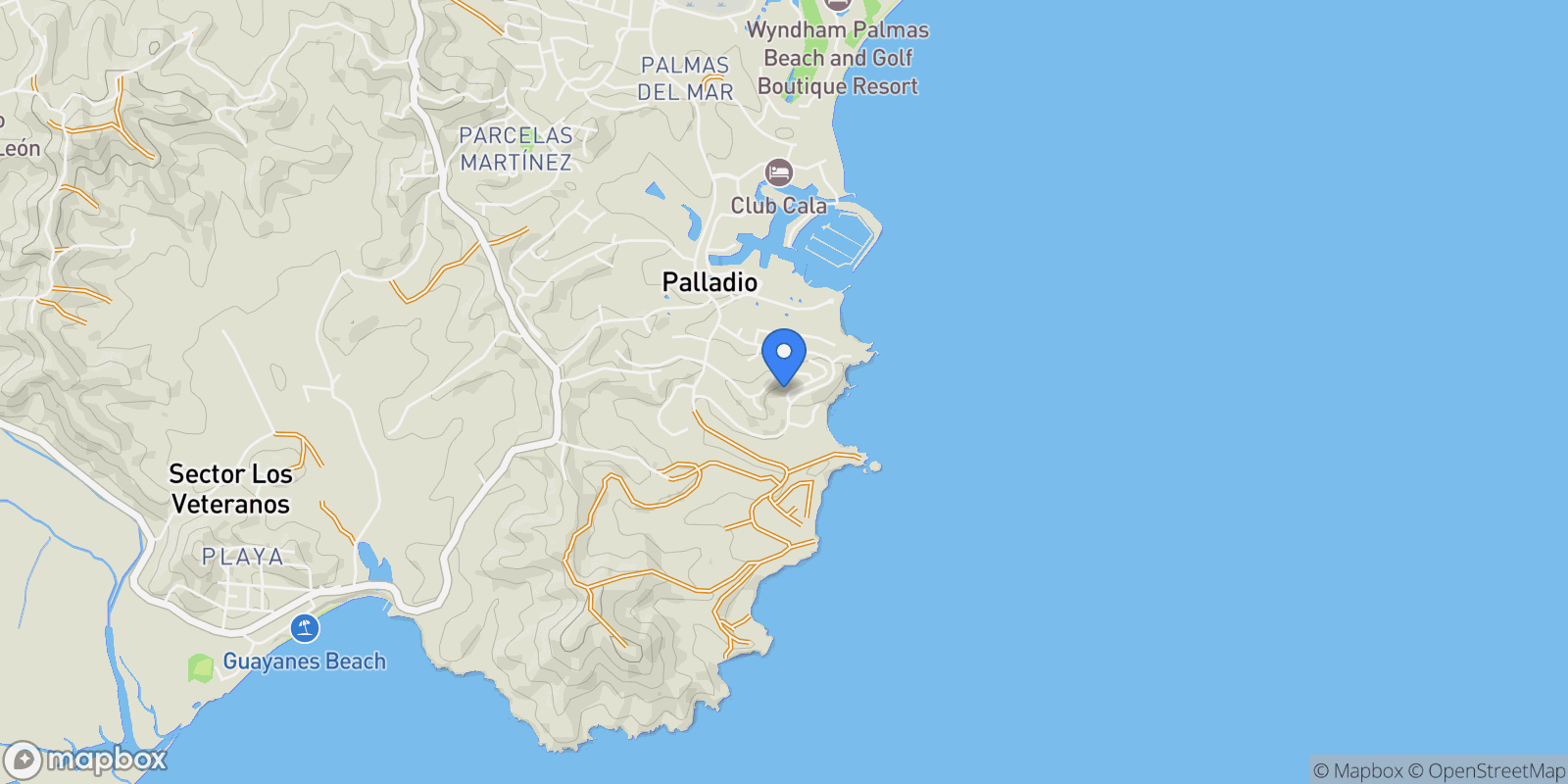 Map showing 5 Shell Castle Club, Palmas del Mar, Humacao, Puerto Rico.