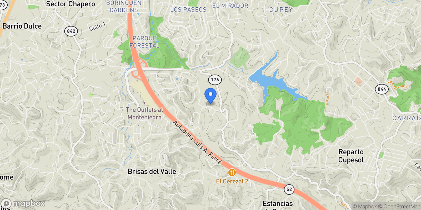Map showing San Juan CARR 176 Km 7.000, San Juan, San Juan, Puerto Rico.