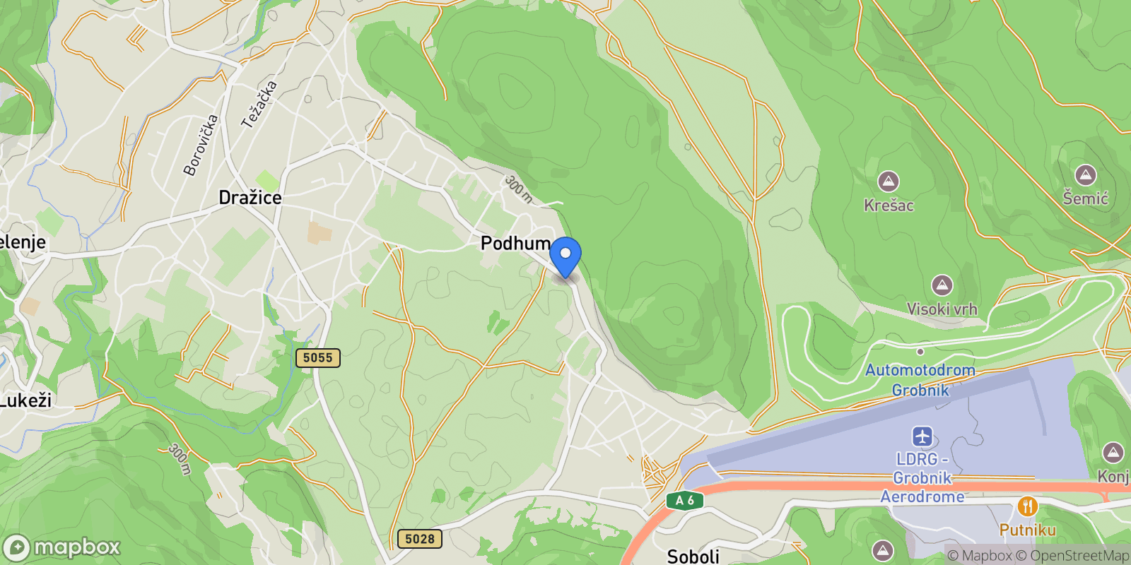 Map showing Opcina Jelenje, Primorje-Gorski Kotar County, Croatia.