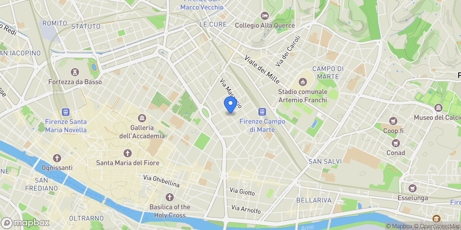 Map showing Via Jacopo Nardi, 50132 Firenze FI, Italy, Florence, Tuscany, Italy.