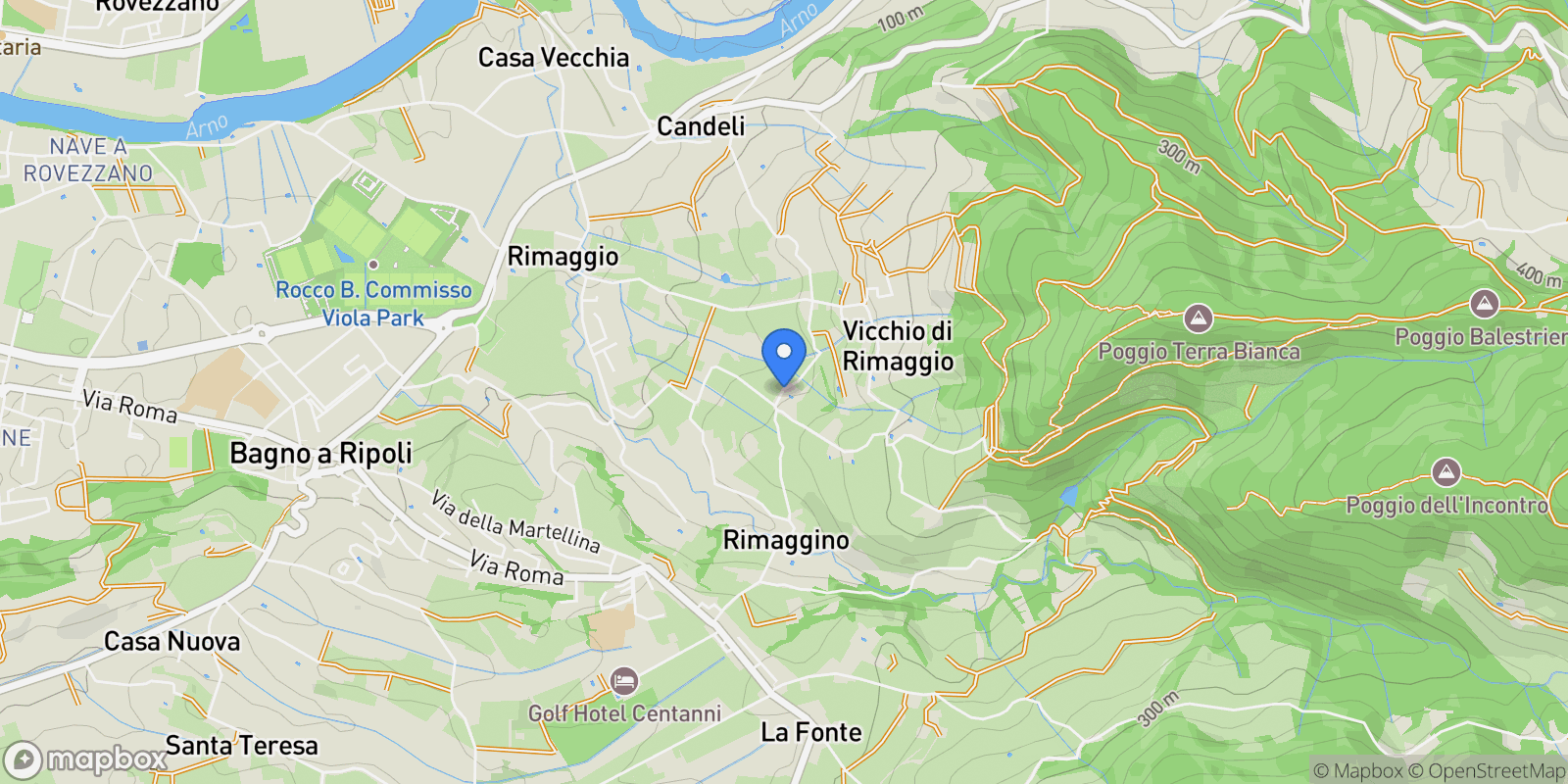 Map showing Tuscany, Italy.