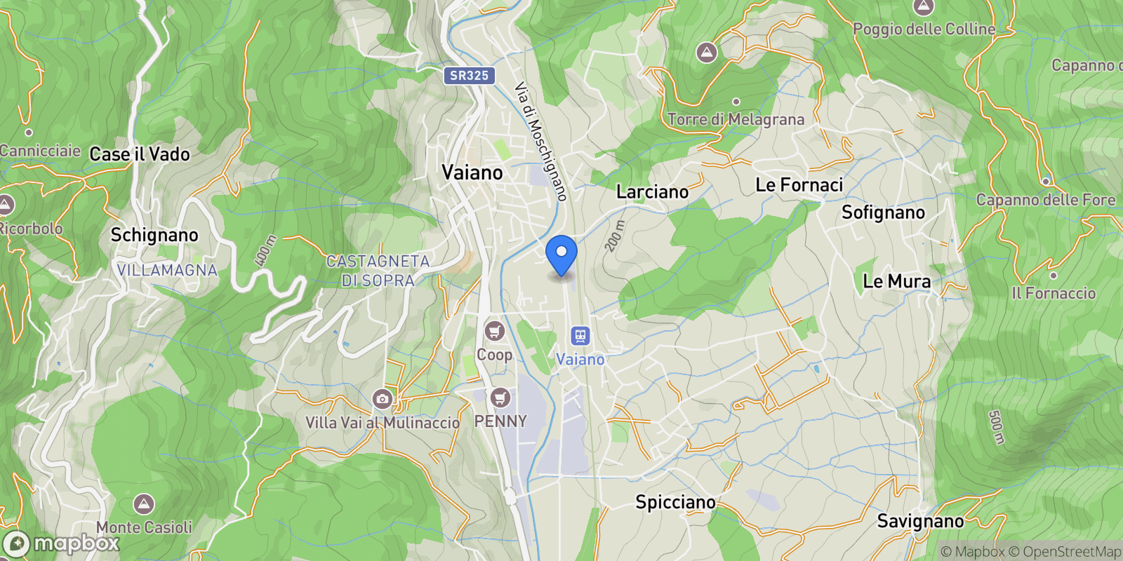 Map showing Vaiano, Tuscany, Italy.