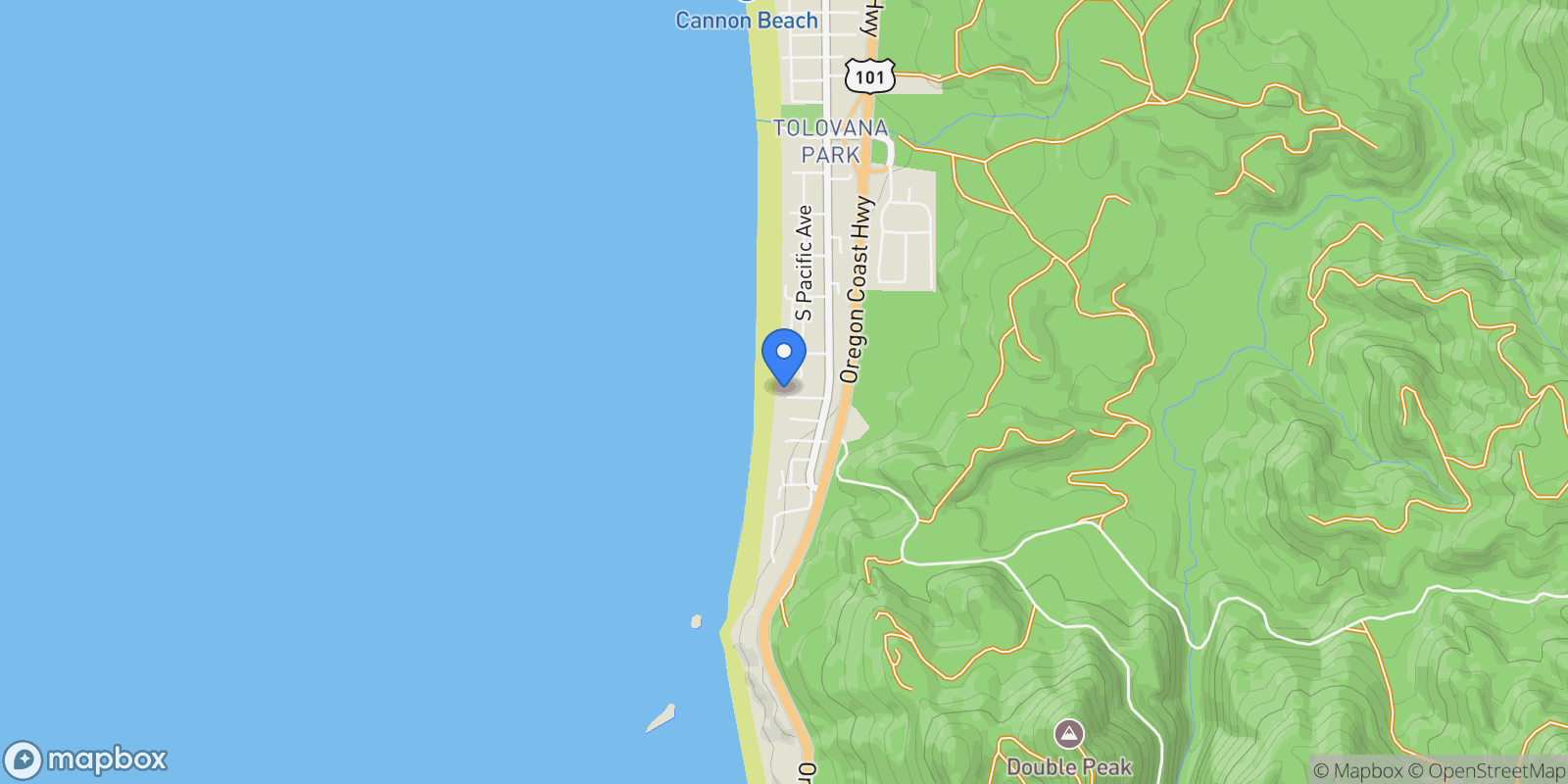 Map showing 286 KENAI ST, Cannon Beach, OR 97110, Cannon Beach, Oregon, United States.