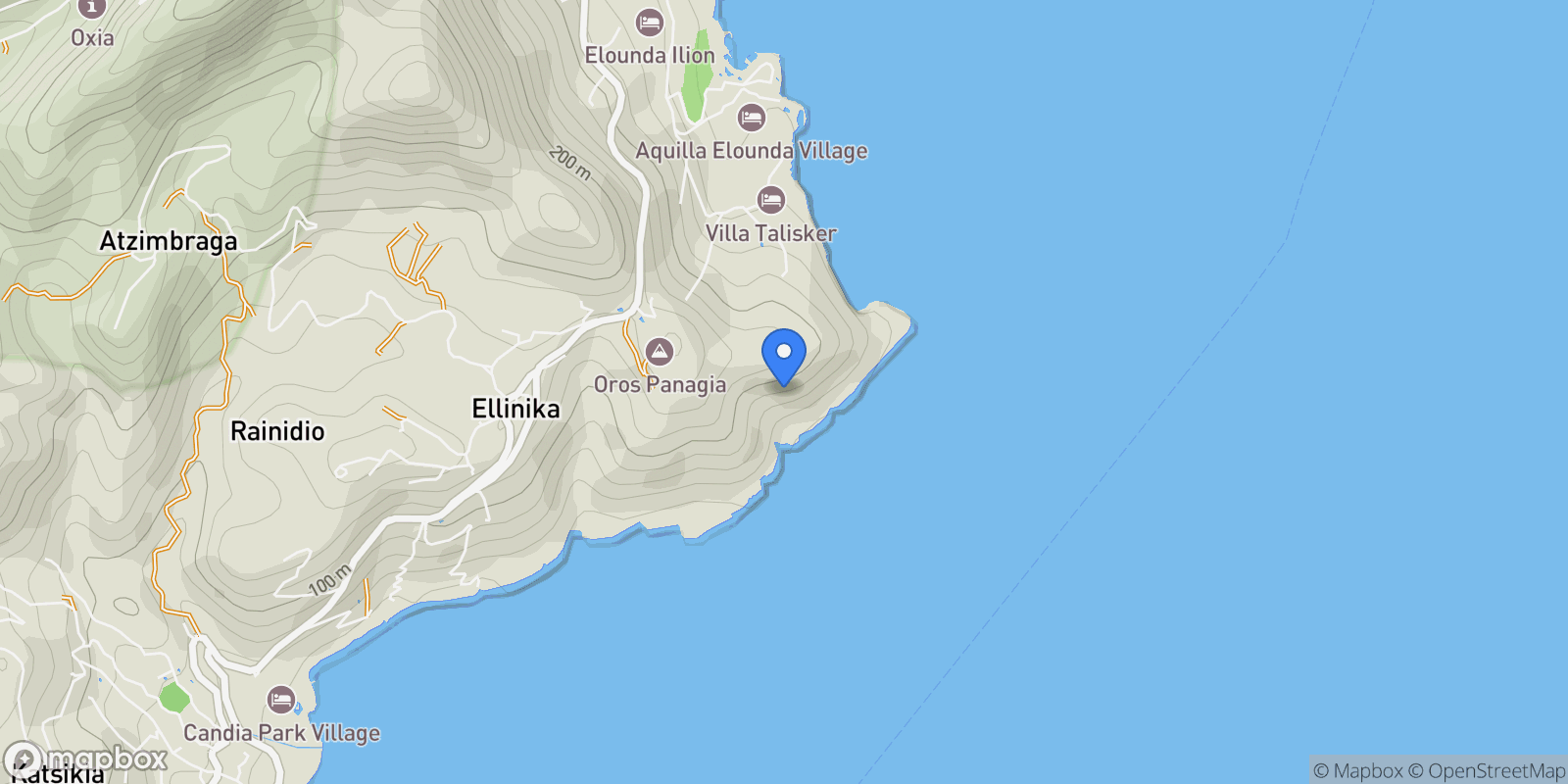 Map showing Community of Agios Nikolaos, Agios Nikolaos, Greece.