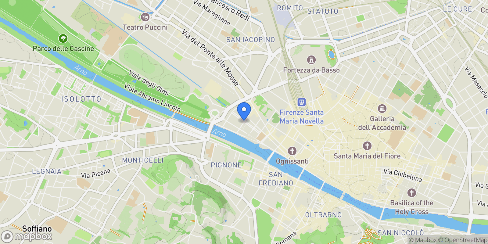 Map showing Via Solferino, 50123 Firenze FI, Italy, Florence, Tuscany, Italy.