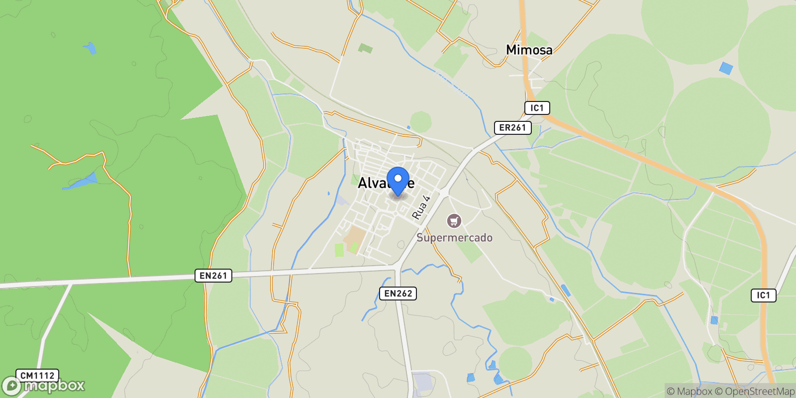 Map showing Alvalade, Setubal, Portugal.