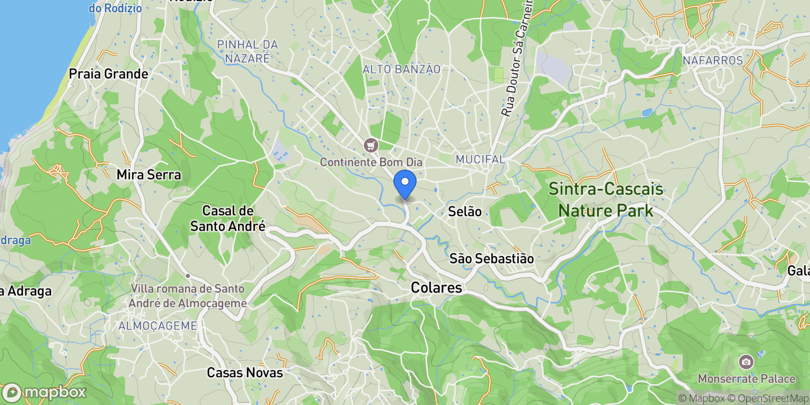 Map showing Colares, Lisbon, Portugal.