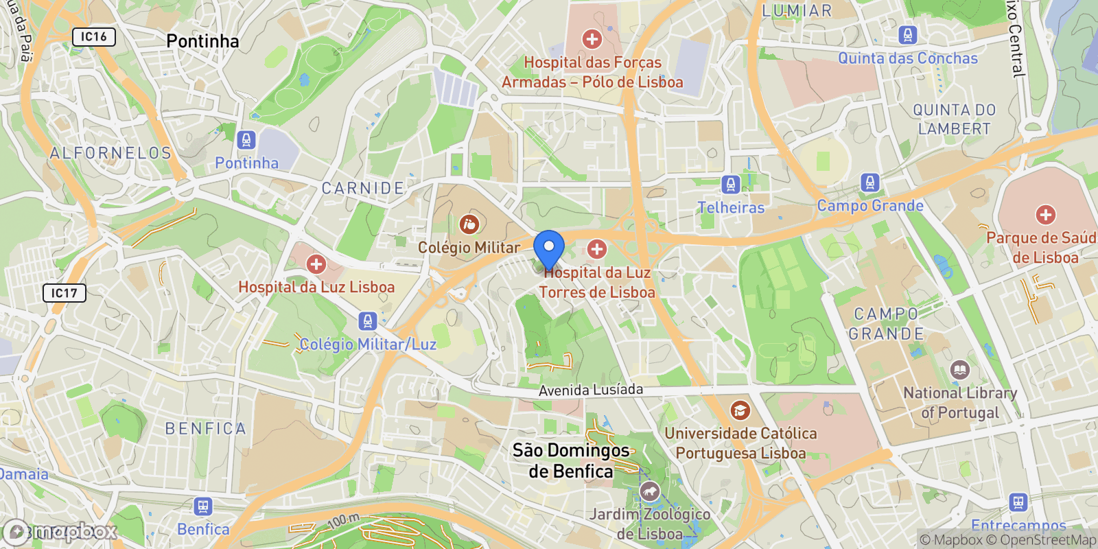 Map showing São Domingos de Benfica, Lisboa, Lisboa, Lisboa, Sao Domingos de Benfica, Lisbon, Portugal.