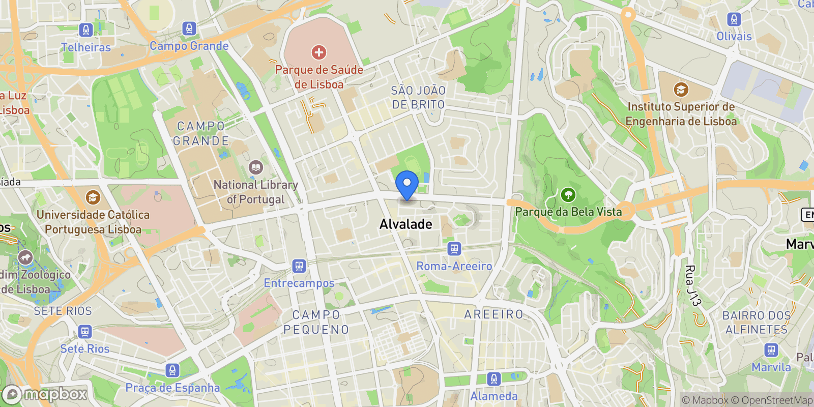 Map showing Alvalade, Lisboa, Lisboa, Lisboa, Alvalade, Lisbon, Portugal.