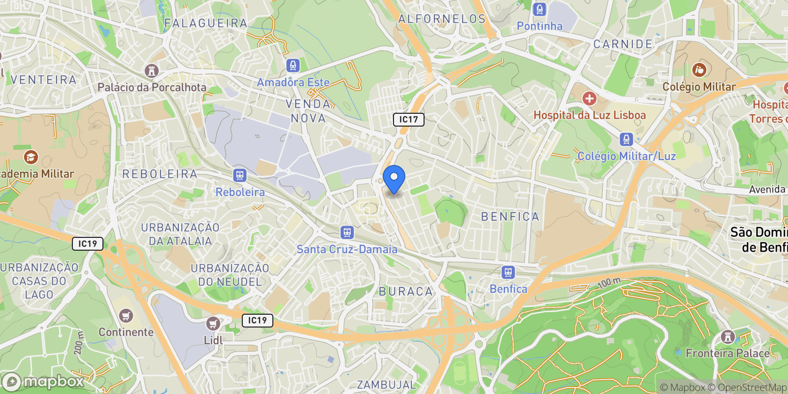 Map showing Benfica, Lisboa, Lisboa, Lisboa, Benfica, Lisbon, Portugal.