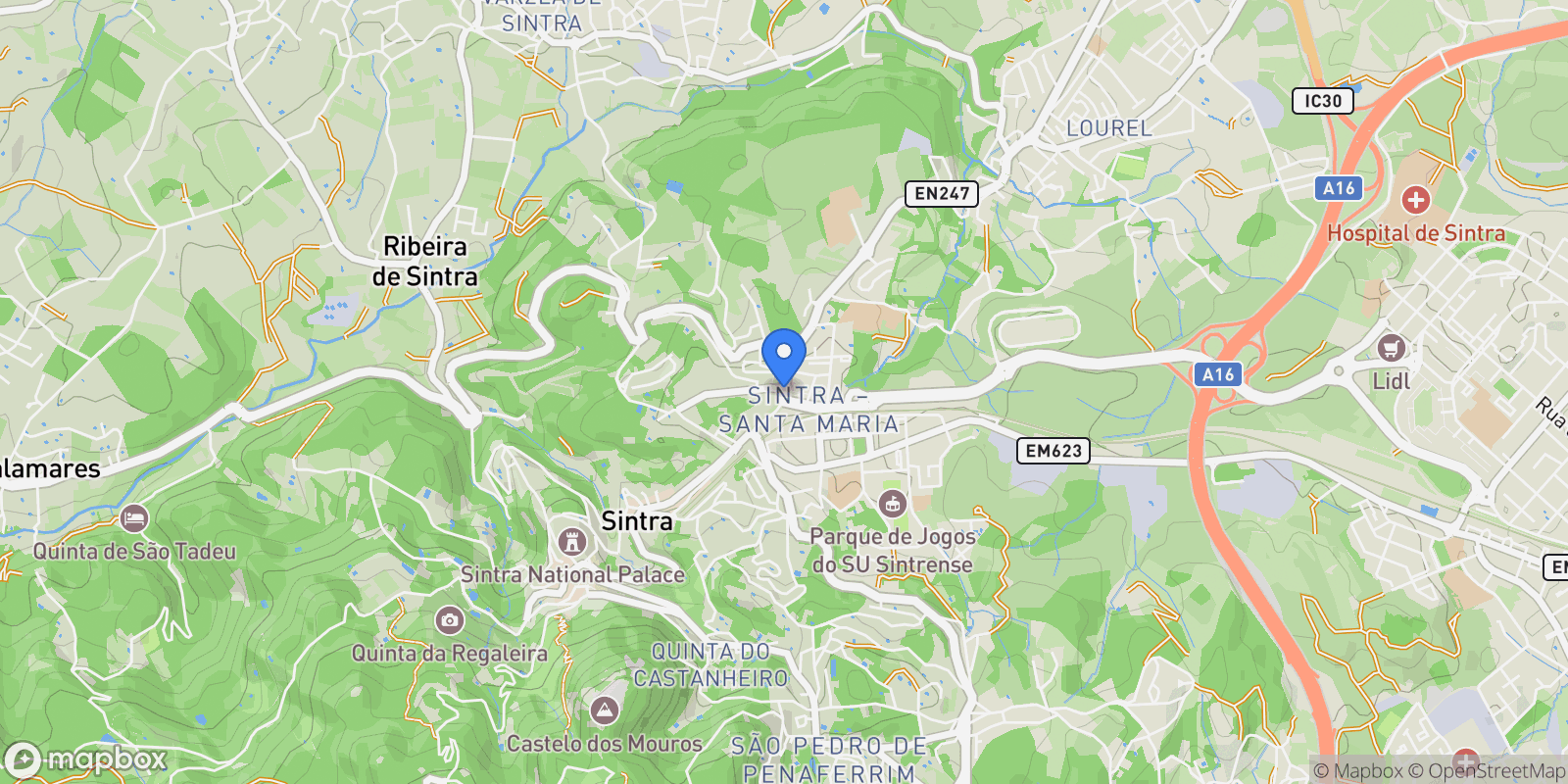 Map showing Sintra, Sintra, Lisbon, Portugal.