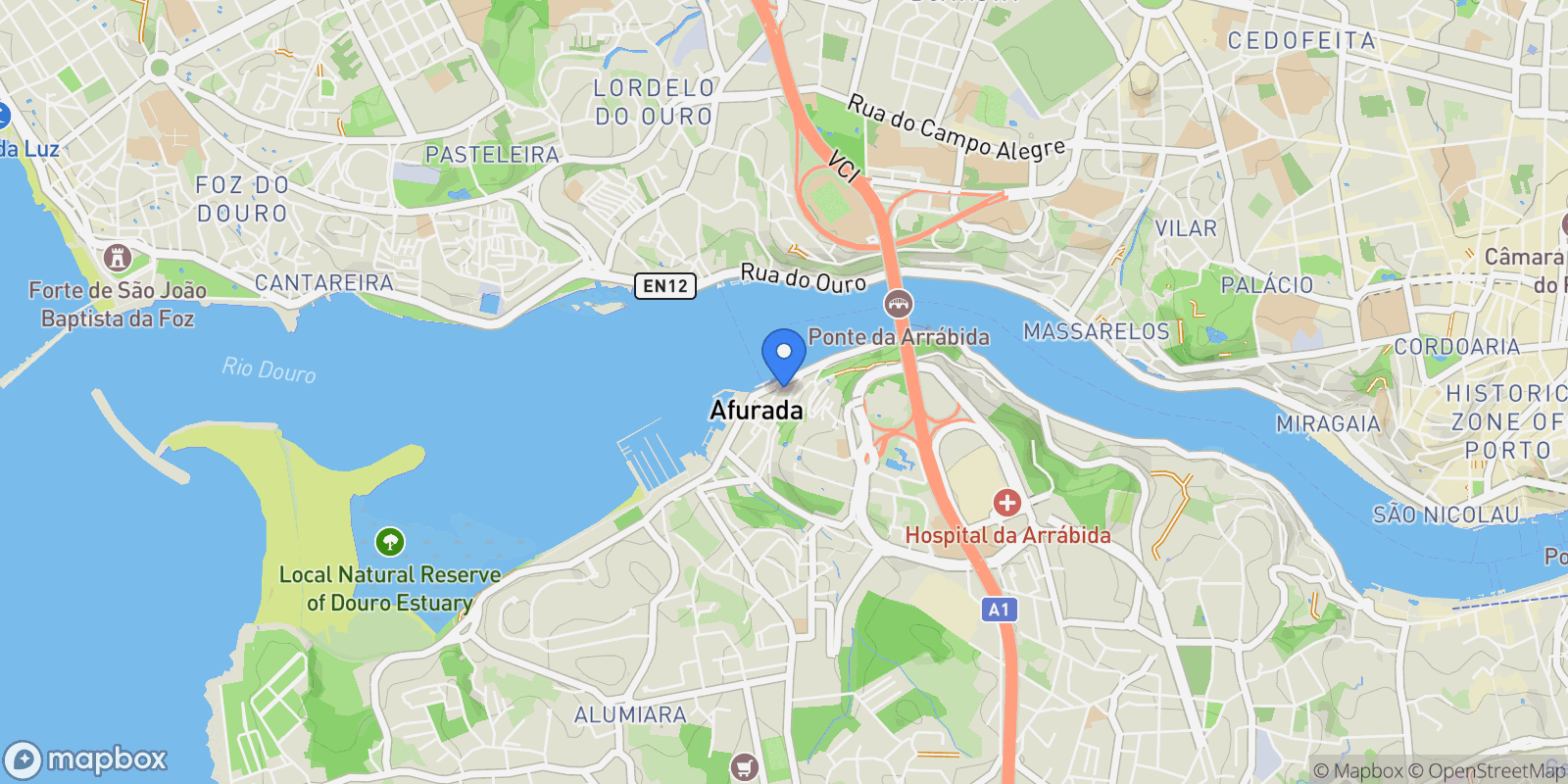 Map showing Santa Marinha e São Pedro da Afurada, Vila Nova de Gaia, Porto, Vila Nova de Gaia, Santa Marinha e Sao Pedro da Afurada, Porto District, Portugal.