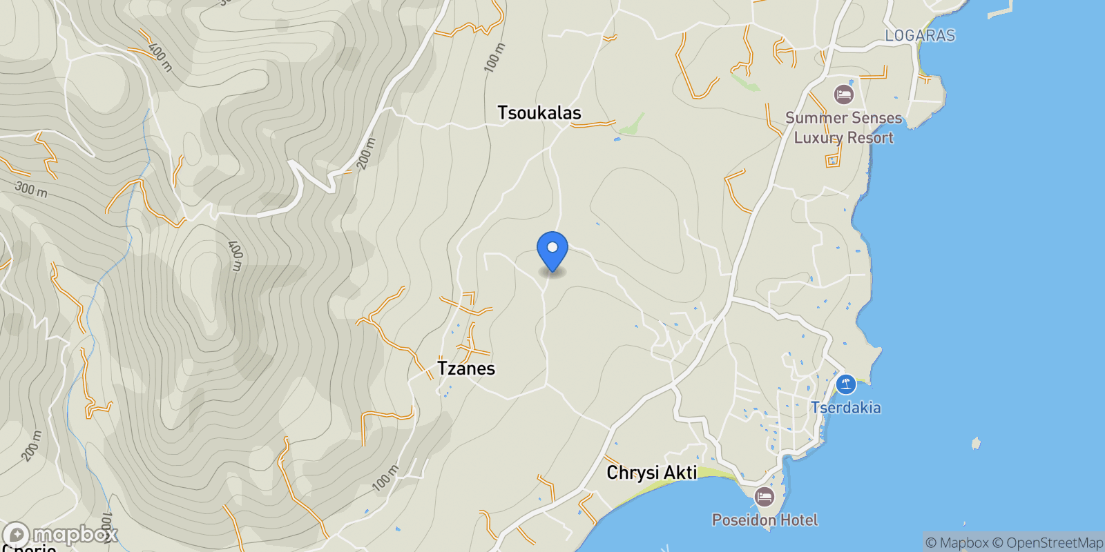 Map showing Tzanes 844 00, Greece, Paros, Aegean, Greece.