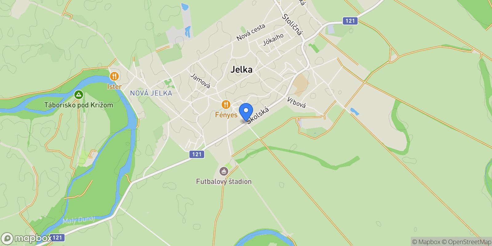 Map showing 925 23 Jelka, Slovakia, Jelka, Trnava Region, Slovakia.