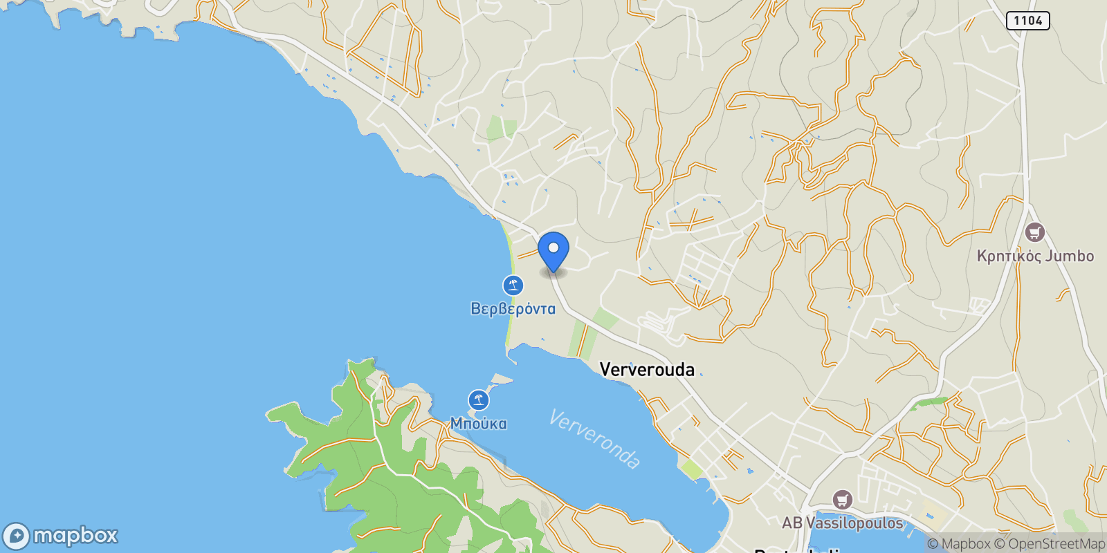 Map showing Koinotita Kranidiou, Kranidi, Greece.