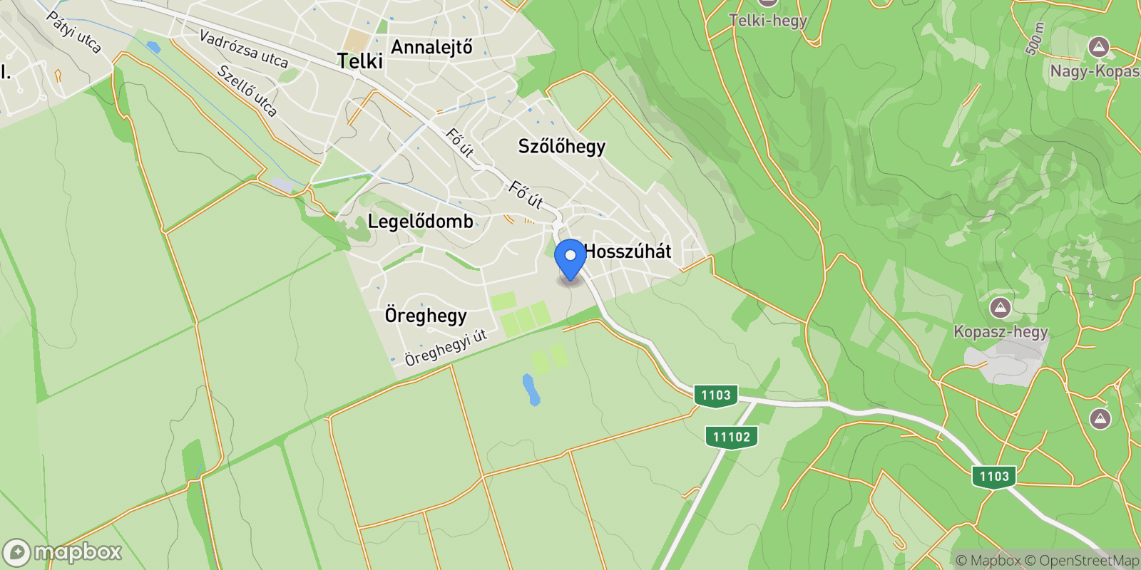Map showing Telki, Pest County, Hungary.