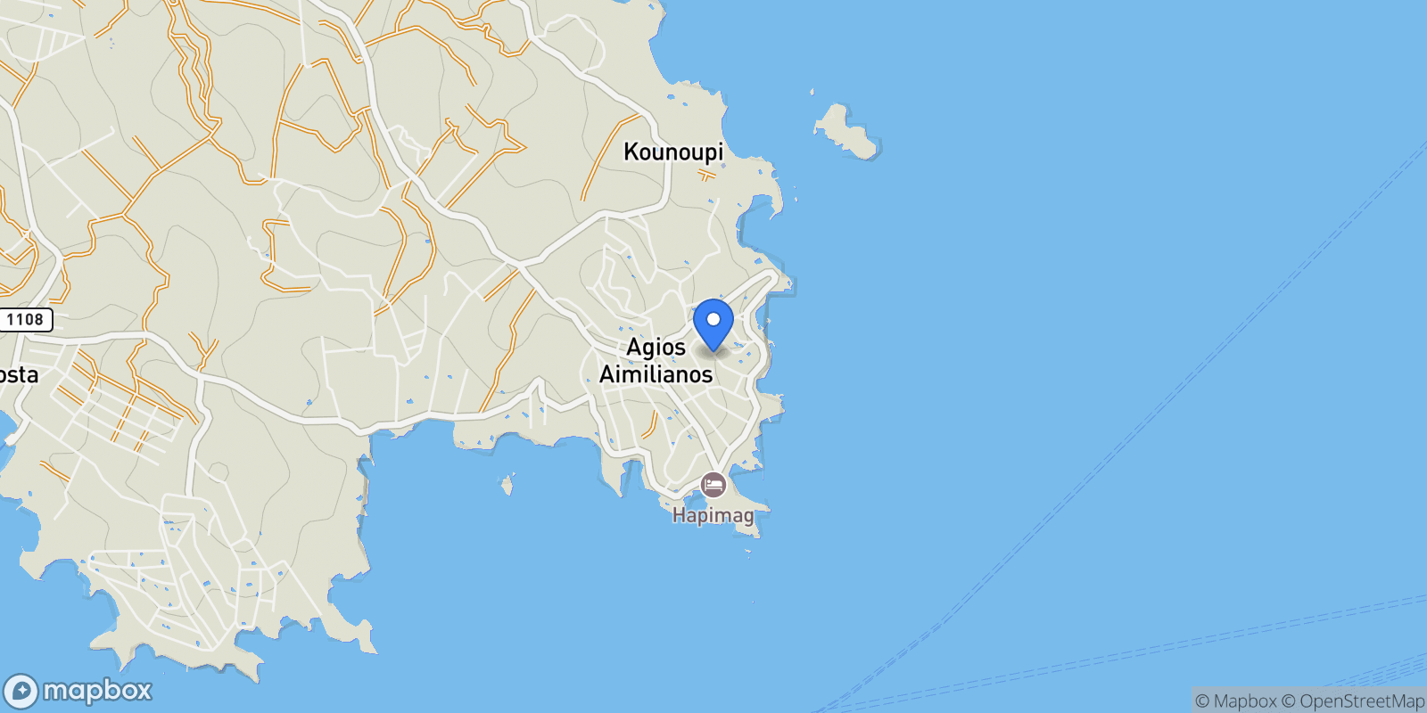Map showing Koinotita Portoxeliou, Kranidi, Greece.
