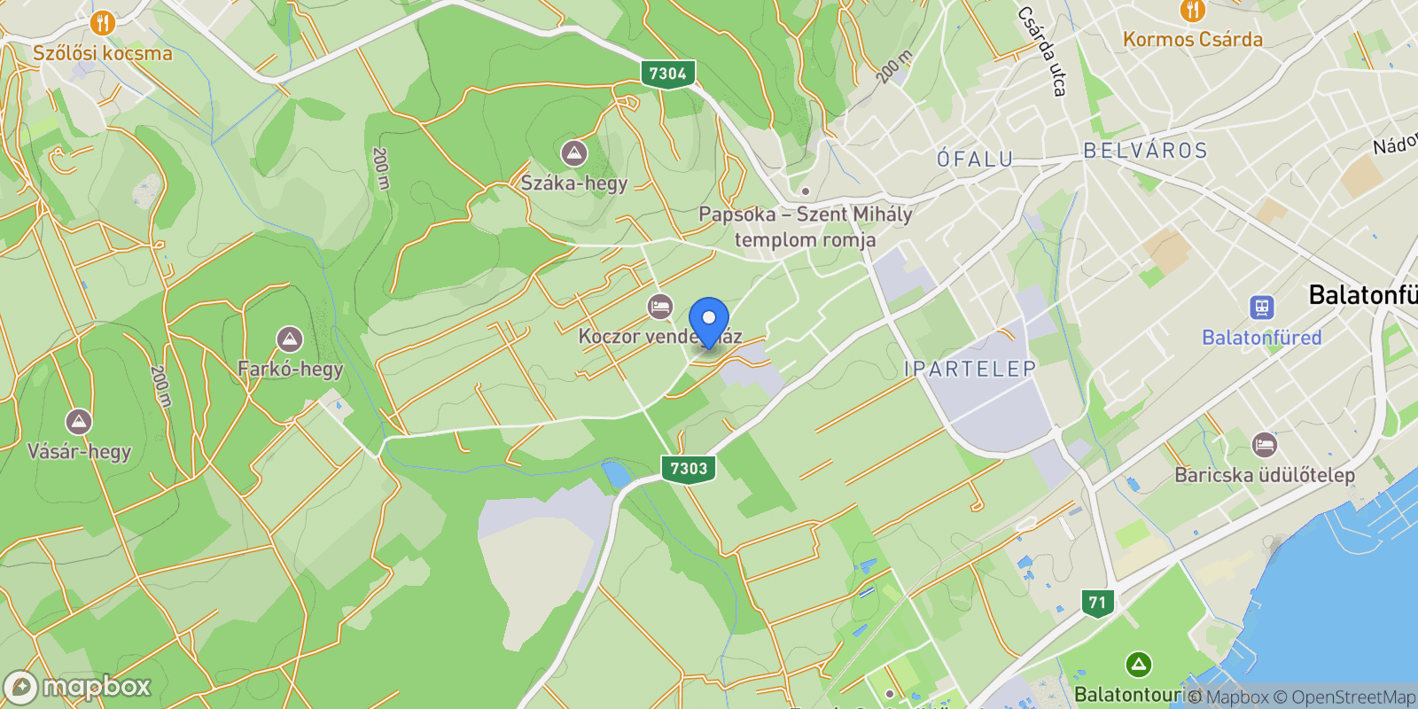 Map showing Balatonfüred, Veszprém, Hungary.
