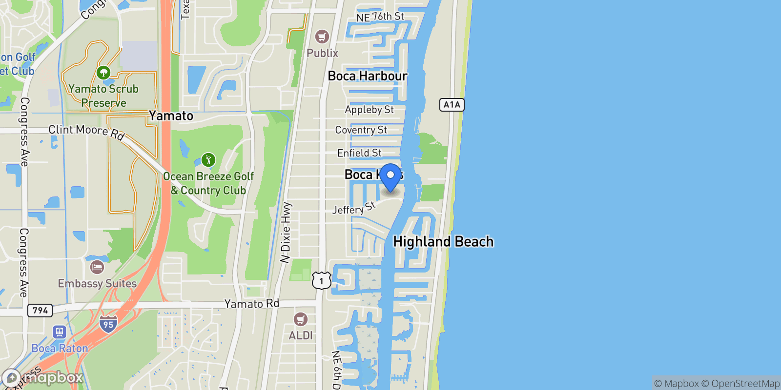 Map showing 859 Jeffery Street Unit# 7030, Boca Raton, FL 33487, Boca Raton, Florida, United States.