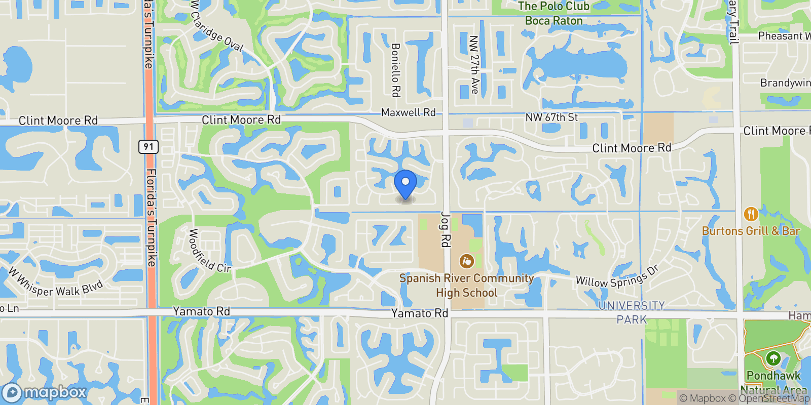 Map showing 6026 NW 31st Way, Boca Raton, Florida, United States.