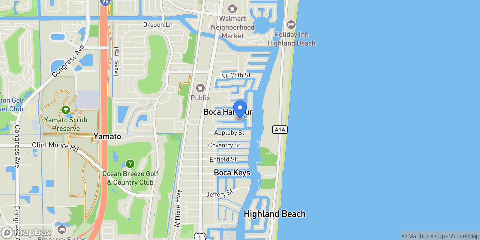 Map showing 838 NE 70th Street , Boca Raton, FL 33487, Boca Raton, Florida, United States.