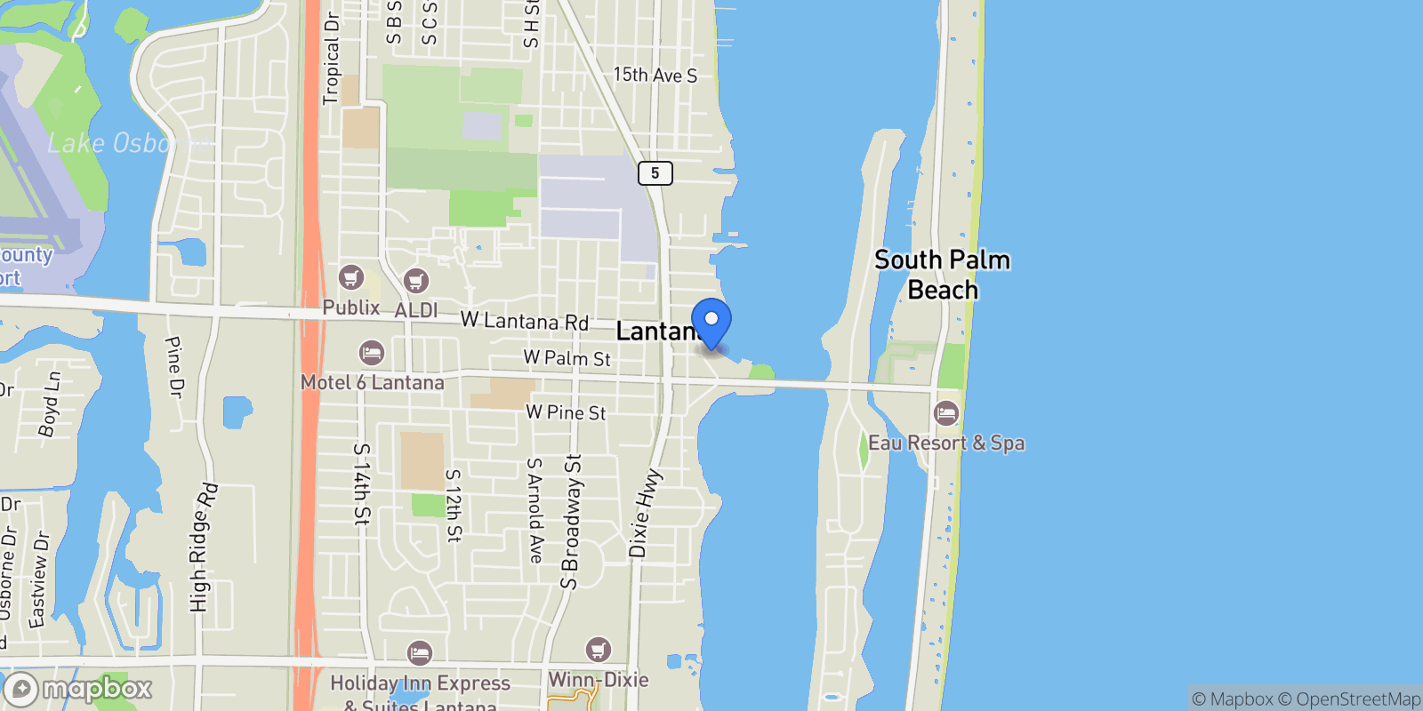 Map showing 202 N Lake Drive , Lantana, FL 33462, Lantana, Florida, United States.