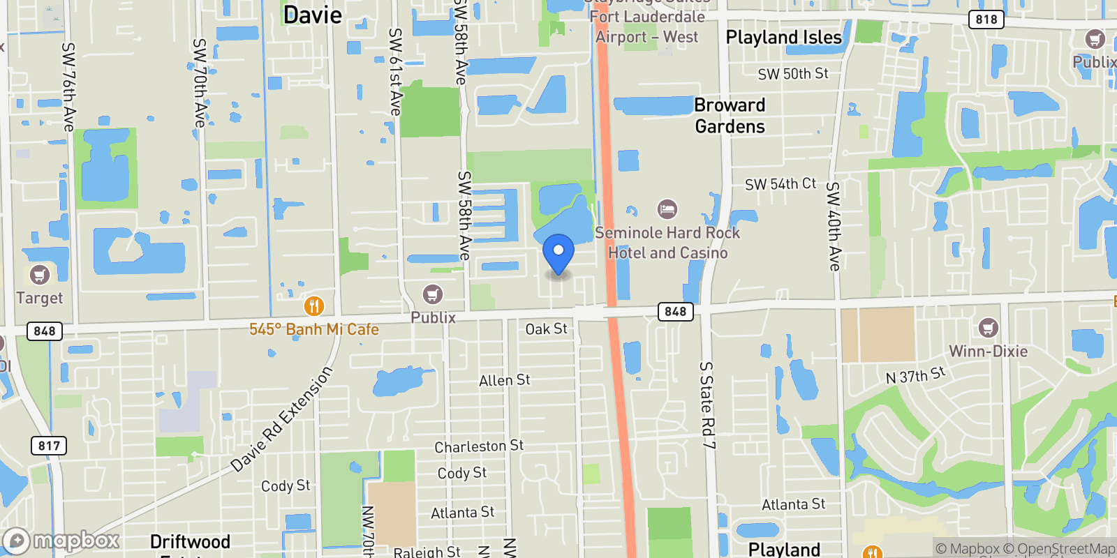 Map showing 5811 SW 53rd Terrace , Davie, FL 33314, Davie, Florida, United States.
