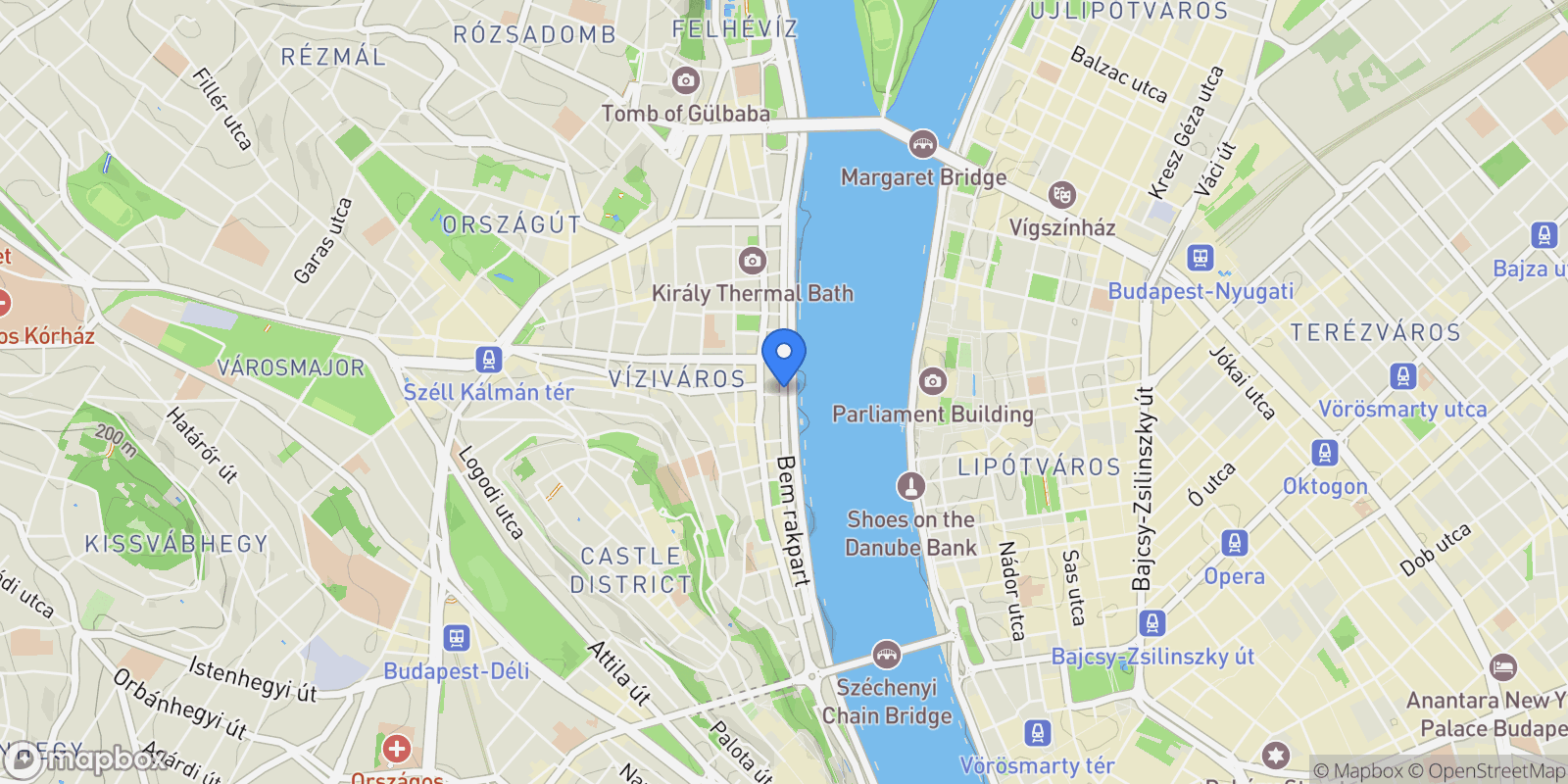 Map showing Budapest, Bem rkp., Hungary, Budapest, Hungary.
