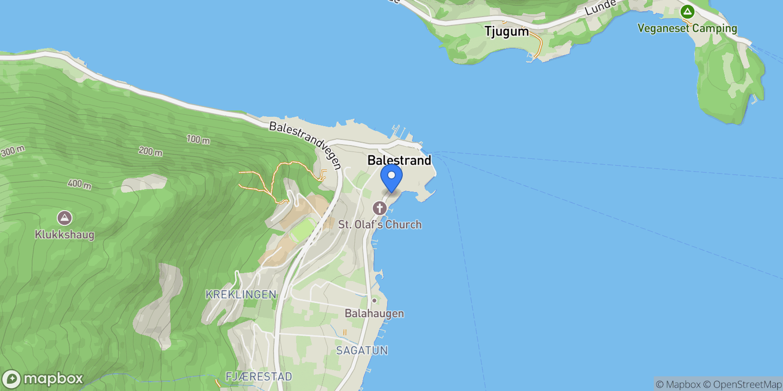 Map showing Kong Beles veg 20, 6899 Balestrand, Norway, Balestrand, Vestland, Norway.