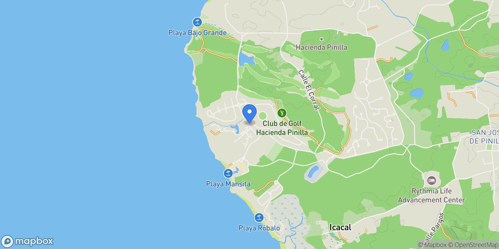 Map showing Lago de Palma Real 239, Santa Cruz, Costa Rica.