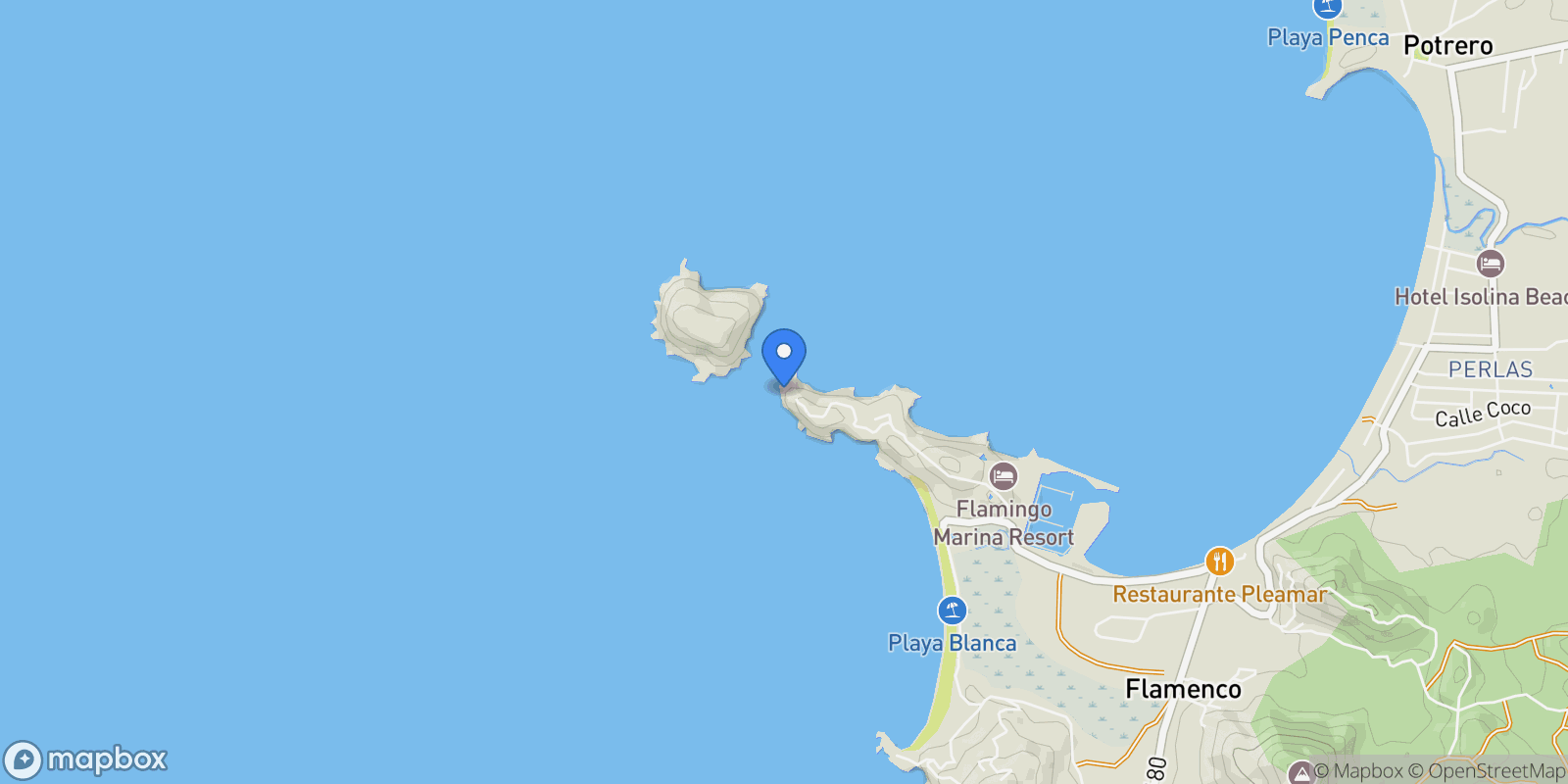 Map showing Playa Flamingo, Northridge, Playa Flamingo, Guanacaste Province, Costa Rica.