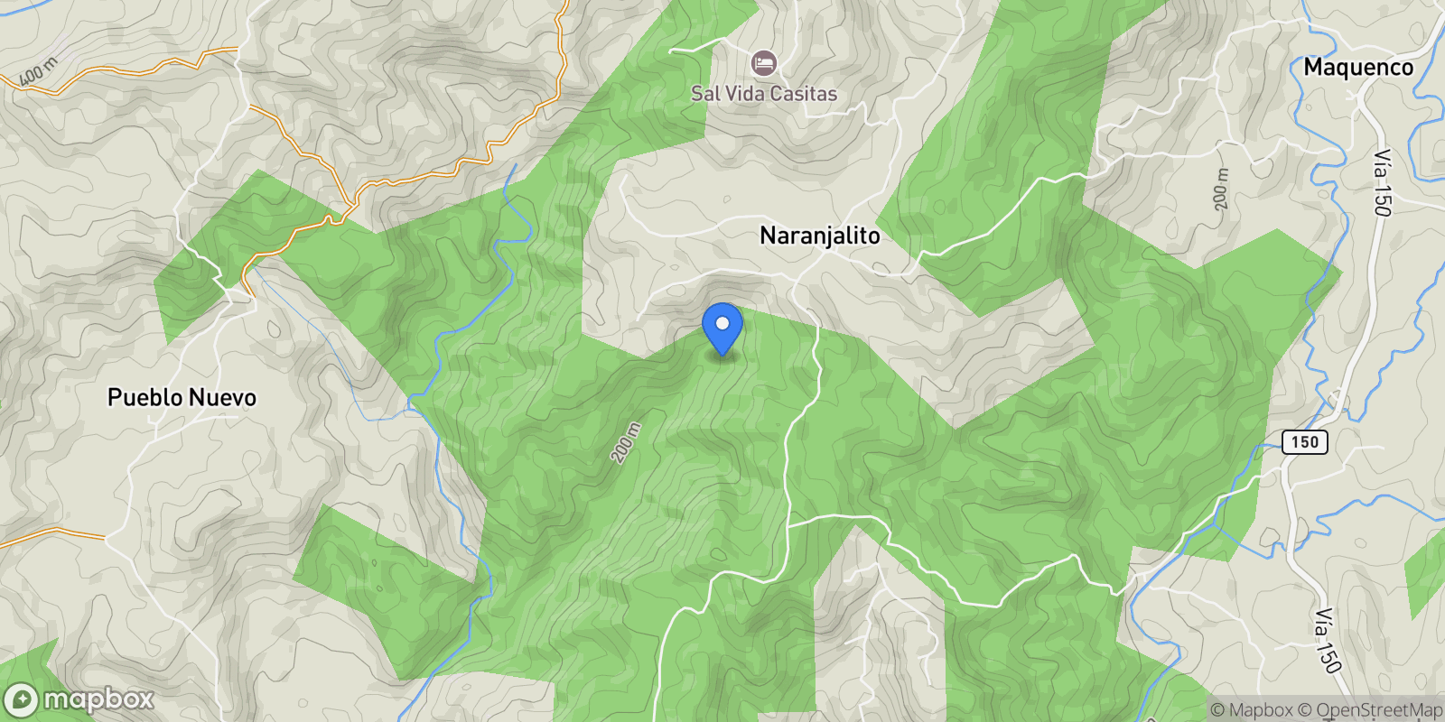 Map showing Belen de Nosarita, Nicoya, Nicoya, Costa Rica.