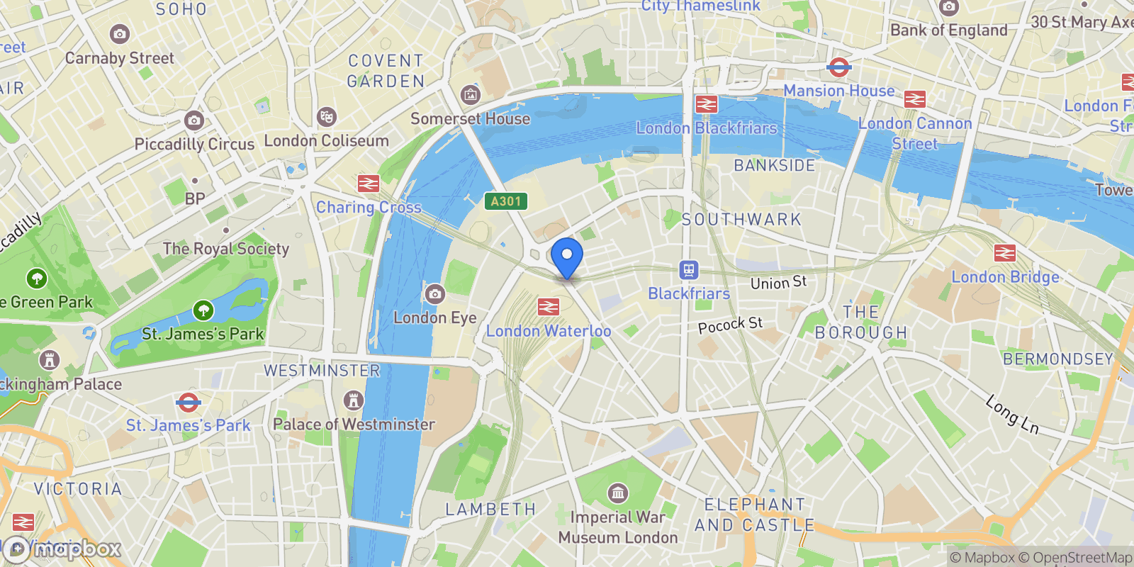 Map showing South Bank, UNITED KINGDOM OF GREAT BRITAIN AND NORTHERN IRELAND, London, England, United Kingdom.