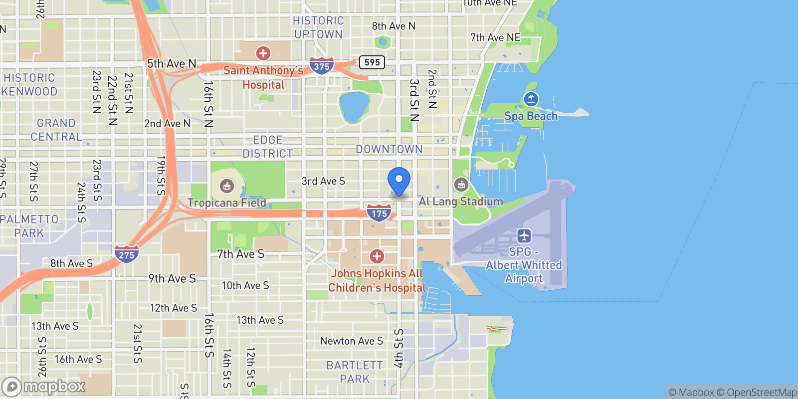 Map showing St.Petersburg, FL, USA, St. Petersburg, Florida, United States.