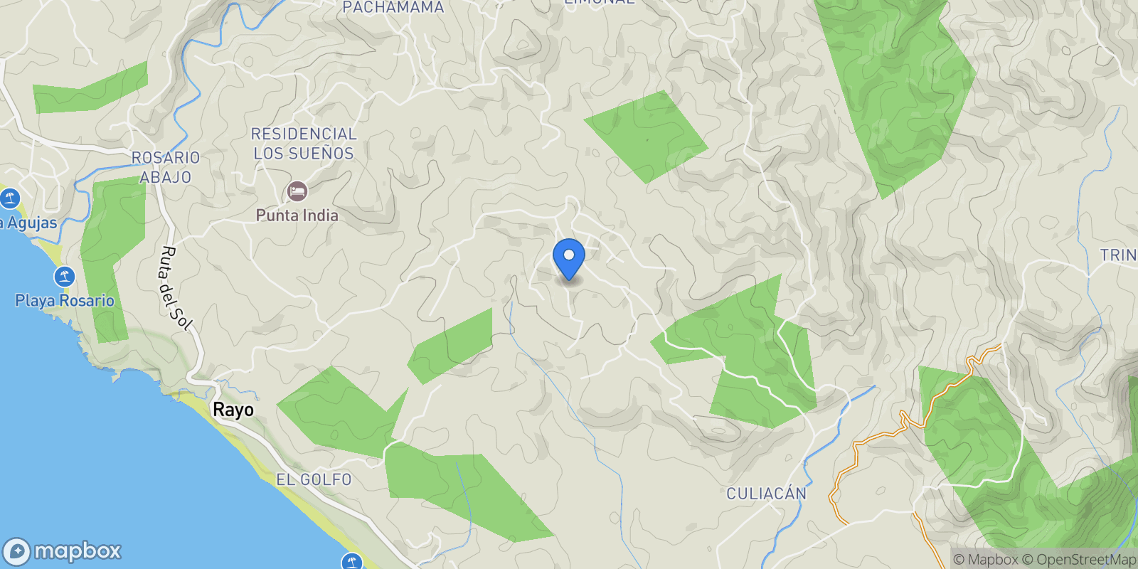 Map showing Ostional, Black Beauty, Guanacaste Province, Costa Rica.