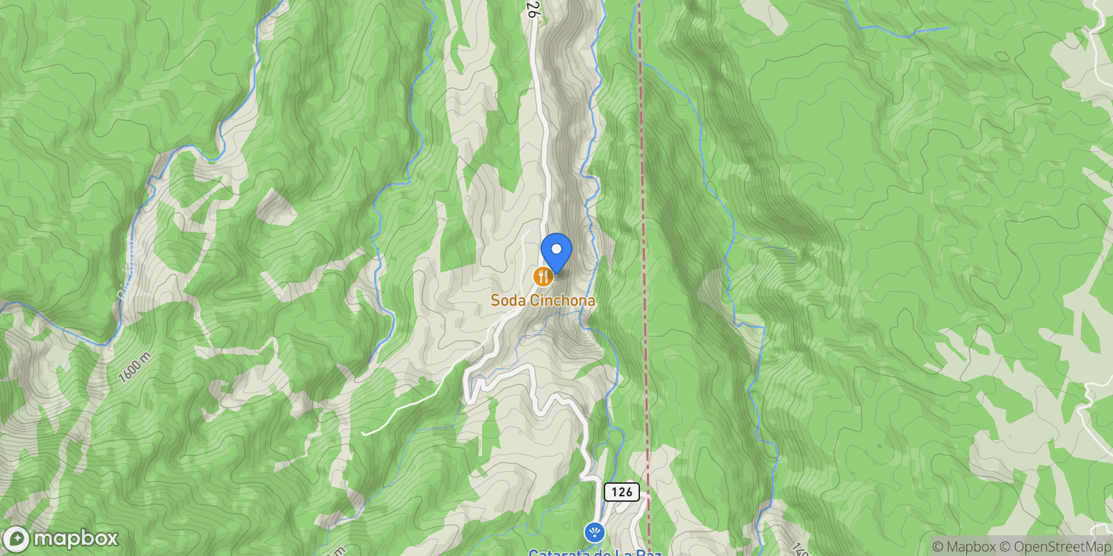 Map showing Vara Blanca, Cinchona, Alajuela Province, Costa Rica.